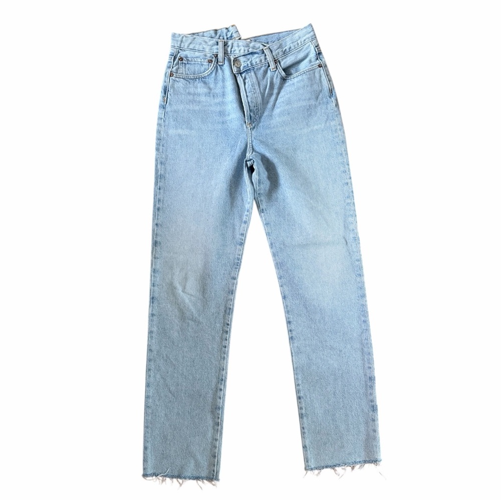 EUC AGOLDE Light Blue High-Rise Straight Leg Jeans SIZE 26
